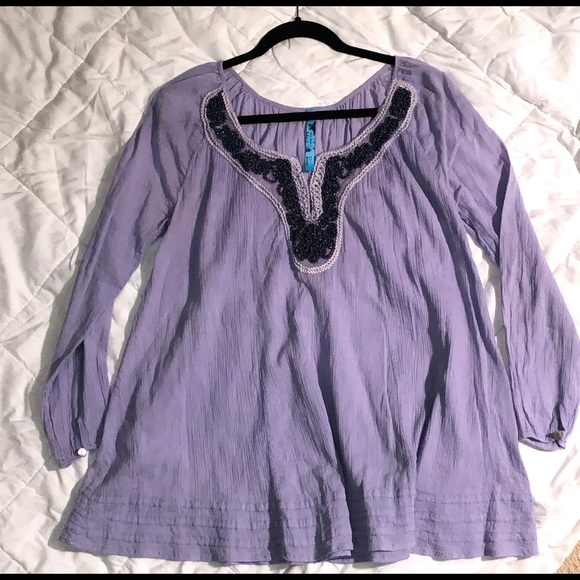 Free People v-neck tunic blouse - Picture 1 of 5